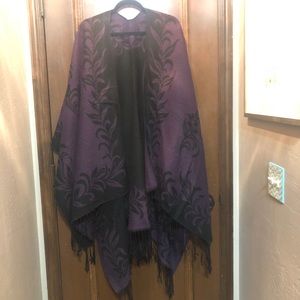 reversible purple/black shawl